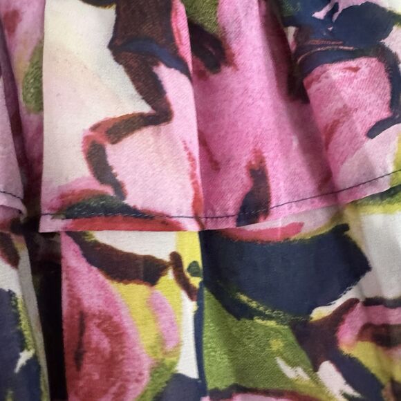 Abercrombie & Fitch Dress  Size M Tiered Chiffon Babydoll Floral Y2K Boho Hippie - Picture 6 of 15